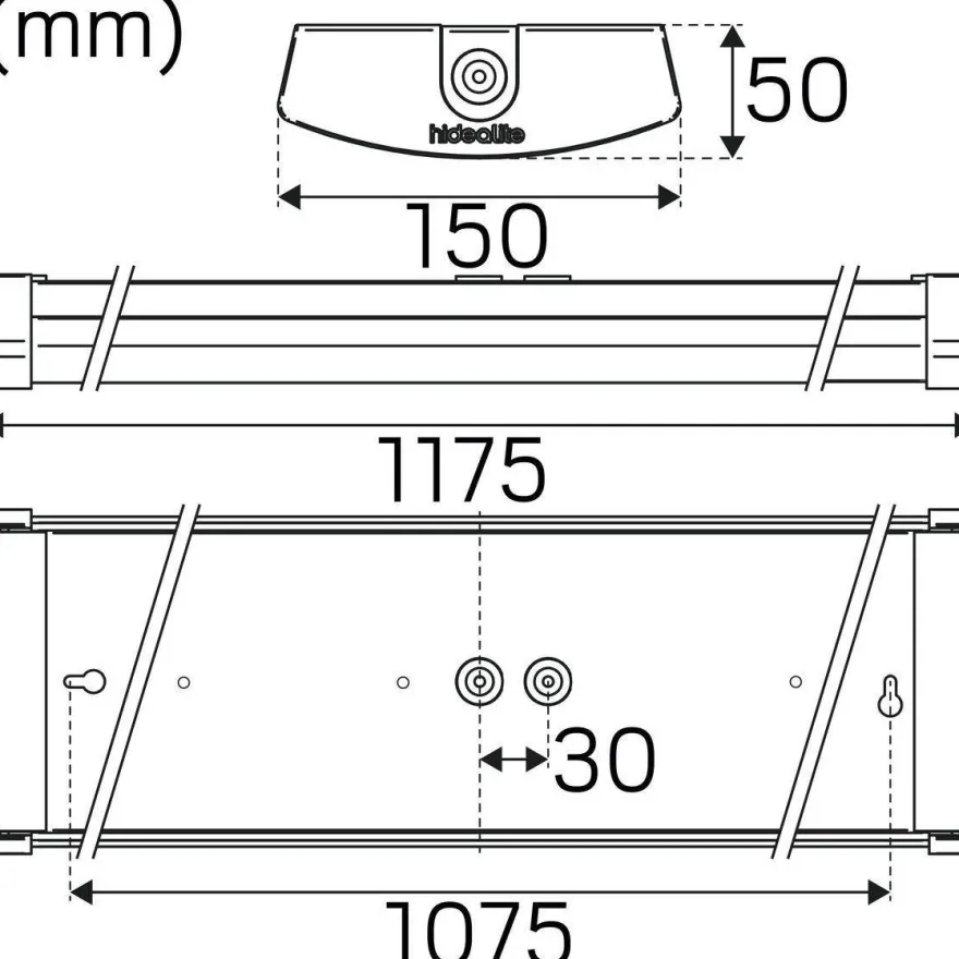 LED-teollisuusvalaisin Hide-a-lite Liteline Basic 1200 S, tunnistimella, 4000K, IP44, valkoinen