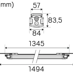 LED-teollisuusvalaisin Hide-a-lite Liteline 1200, IP65, vaaleanharmaa