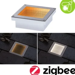 LED-terassivalaisin Paulmann Brick, Smart Home Zigbee 3.0, IP67, 10x10cm, säädettävä värilämpötila, rst