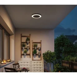 LED-ulkoseinävalaisin liike- ja hämärätunnistimella Paulmann Circula, Smart Home Zigbee 3.0, IP44, 32cm, antrasiitti