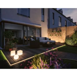 LED-ulkovalaisin Paulmann Plug & Shine Globe, Smart Home Zigbee 3.0, IP65, RGBW+, valkoinen