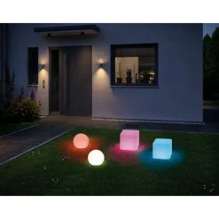 LED-ulkovalaisin Paulmann Plug & Shine Globe, Smart Home Zigbee 3.0, IP65, RGBW+, valkoinen