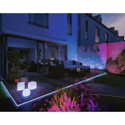 LED-ulkovalaisin Paulmann Plug & Shine Globe, Smart Home Zigbee 3.0, IP65, RGBW+, valkoinen