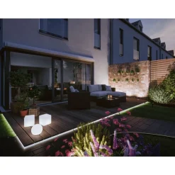 LED-ulkovalaisin Paulmann Plug & Shine Globe, Smart Home Zigbee 3.0, IP65, RGBW+, valkoinen