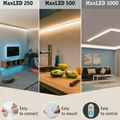 LED-valonauha Paulmann MaxLED 1000, aloituspakkaus, 1.5m, IP44, 18W, 880lm/m, 6500K, 36VA