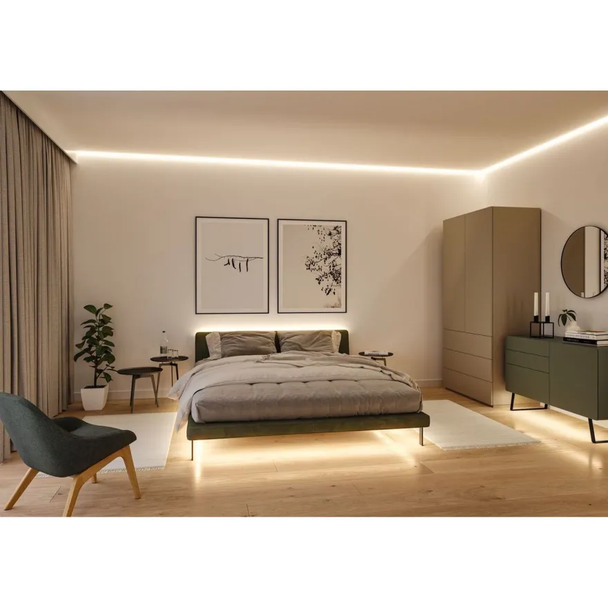 LED-valonauha Paulmann MaxLED 1000 Full-Line COB, kulmaosa, 0.6W, 1800lm/m, 800LEDs/m, 2700K