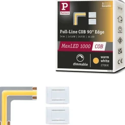 LED-valonauha Paulmann MaxLED 1000 Full-Line COB, kulmaosa, 0.6W, 1800lm/m, 800LEDs/m, 2700K