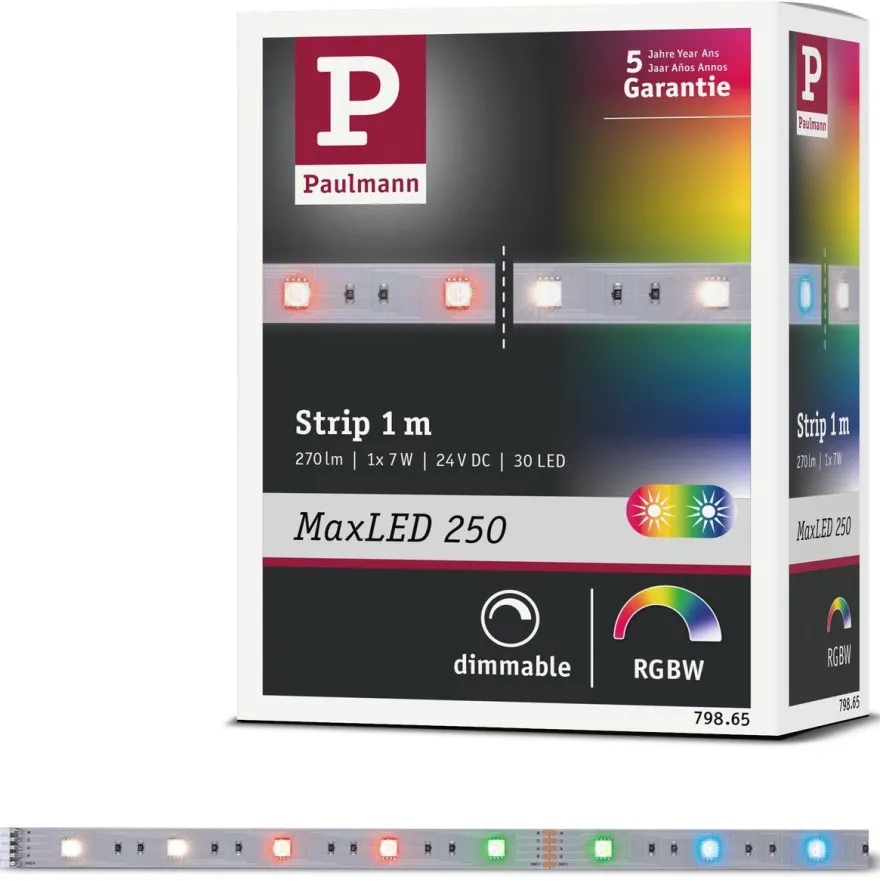 LED-valonauha Paulmann MaxLED 250, 270lm/m, RGBW+, eri kokoja