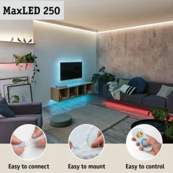 LED-valonauha Paulmann MaxLED 250, 270lm/m, RGBW+, eri kokoja