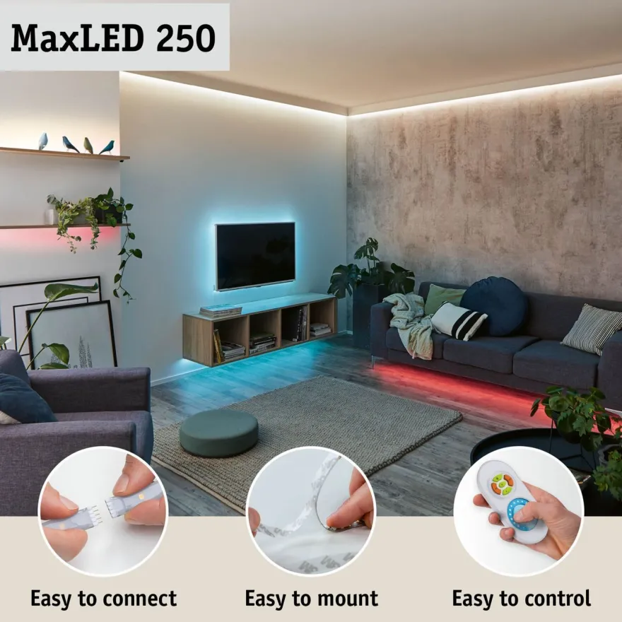 LED-valonauha Paulmann MaxLED 250, 270lm/m, RGBW+, eri kokoja