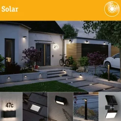 LED-valonheitin aurinkokennolla Paulmann Solar Smart Home Zigbee 3.0 Flotas, IP65, 3000K, 700lm, antrasiitti