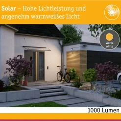 LED-valonheitin aurinkokennolla Paulmann Solar Smart Home Zigbee 3.0 Flotas, IP65, 3000K, 700lm, antrasiitti