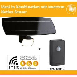 LED-valonheitin aurinkokennolla Paulmann Solar Smart Home Zigbee 3.0 Flotas, IP65, 3000K, 700lm, antrasiitti