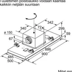 Liesituuletin Siemens iQ500 LR97CAQ50, 90cm, teräs
