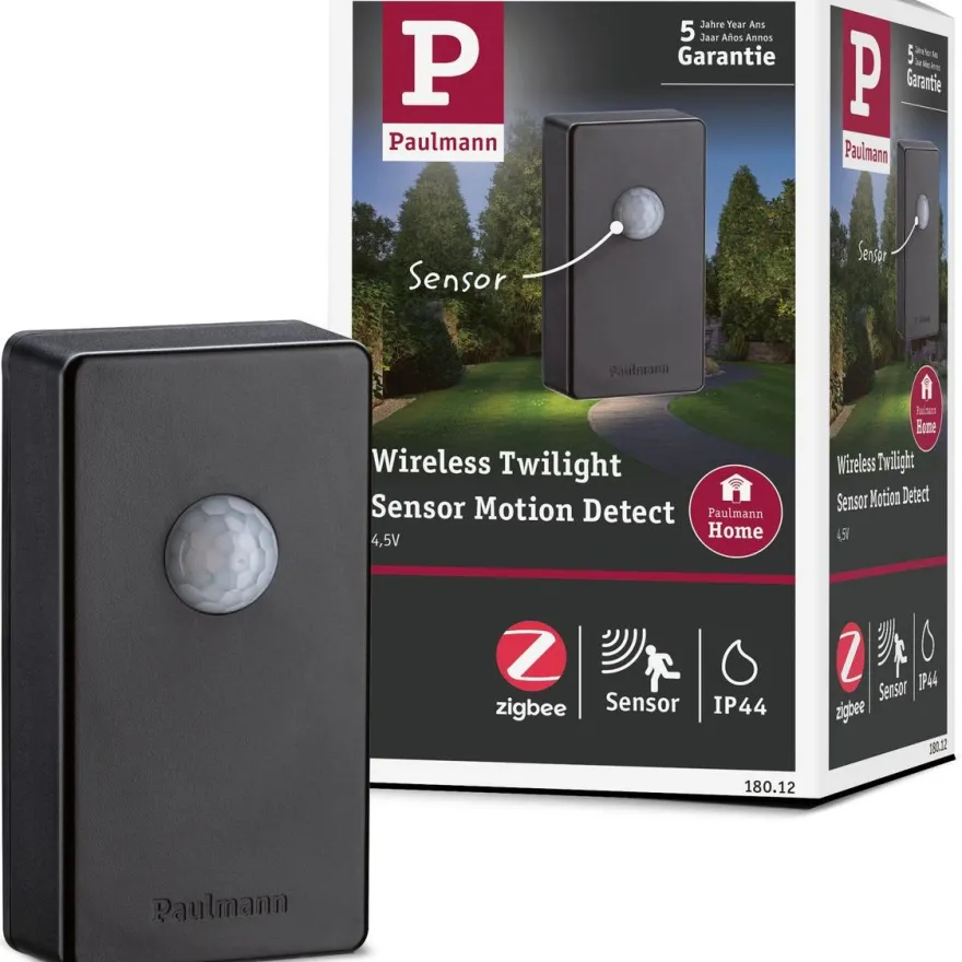 Liike- ja hämärätunnistin Paulmann Plug & Shine, Smart Home Zigbee 3.0, 4.8V, antrasiitti