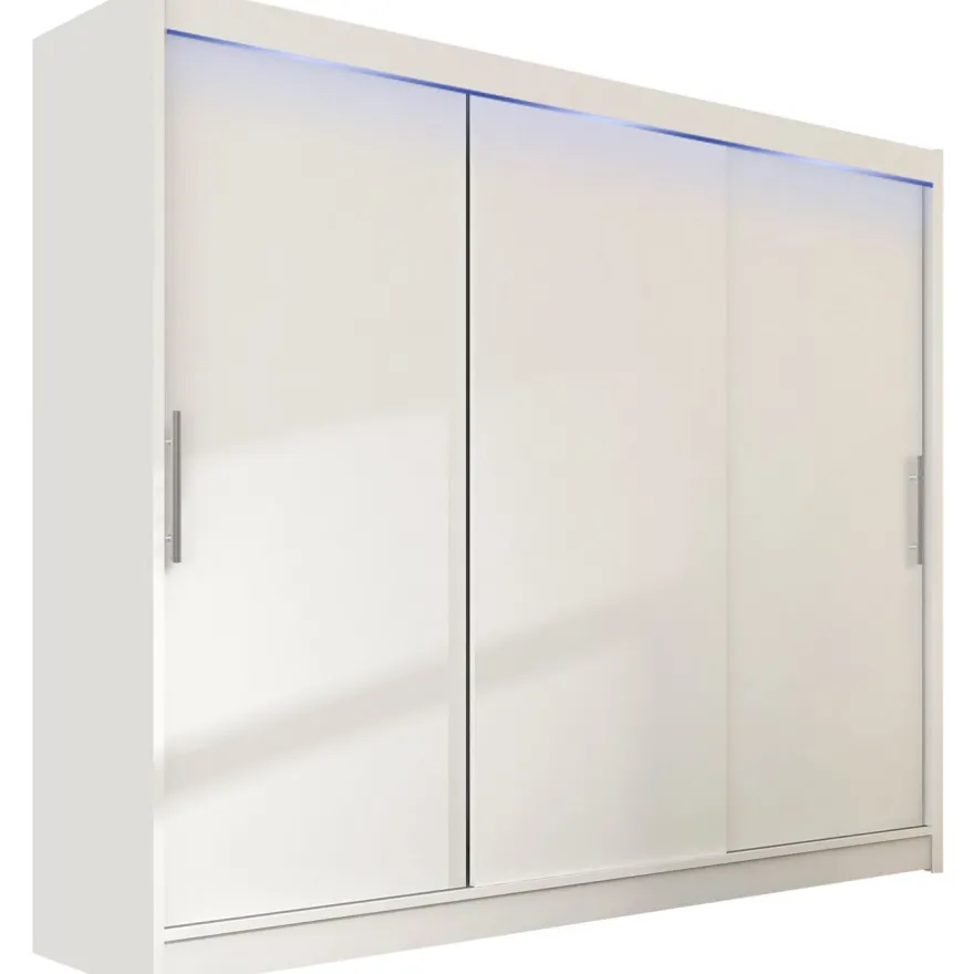 Liukuovivaatekaappi Nomla ASTON / DASTO II, LED-valaistuksella, 250x215cm