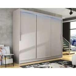 Liukuovivaatekaappi Nomla ASTON / DASTO II, LED-valaistuksella, 250x215cm