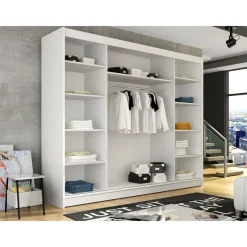 Liukuovivaatekaappi Nomla ASTON / DASTO II, LED-valaistuksella, 250x215cm