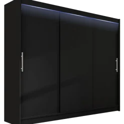 Liukuovivaatekaappi Nomla ASTON / DASTO II, LED-valaistuksella, 250x215cm