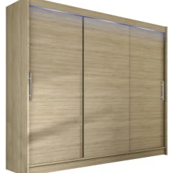 Liukuovivaatekaappi Nomla ASTON / DASTO II, LED-valaistuksella, 250x215cm