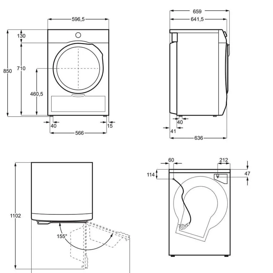 Lämpöpumppukuivausrumpu Electrolux EDI731O95O, 60cm, 9kg, valkoinen