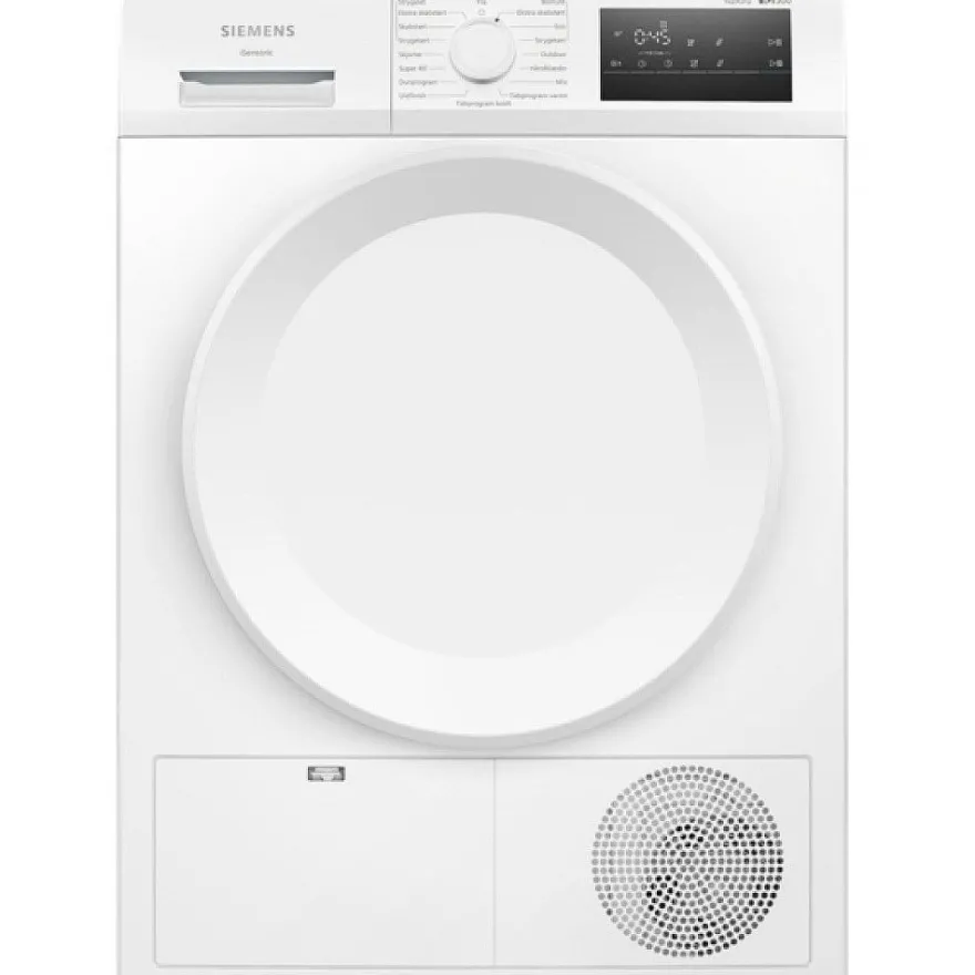 Lämpöpumppukuivausrumpu Siemens WT43HV0EDN, 59.8cm, 8kg, valkoinen