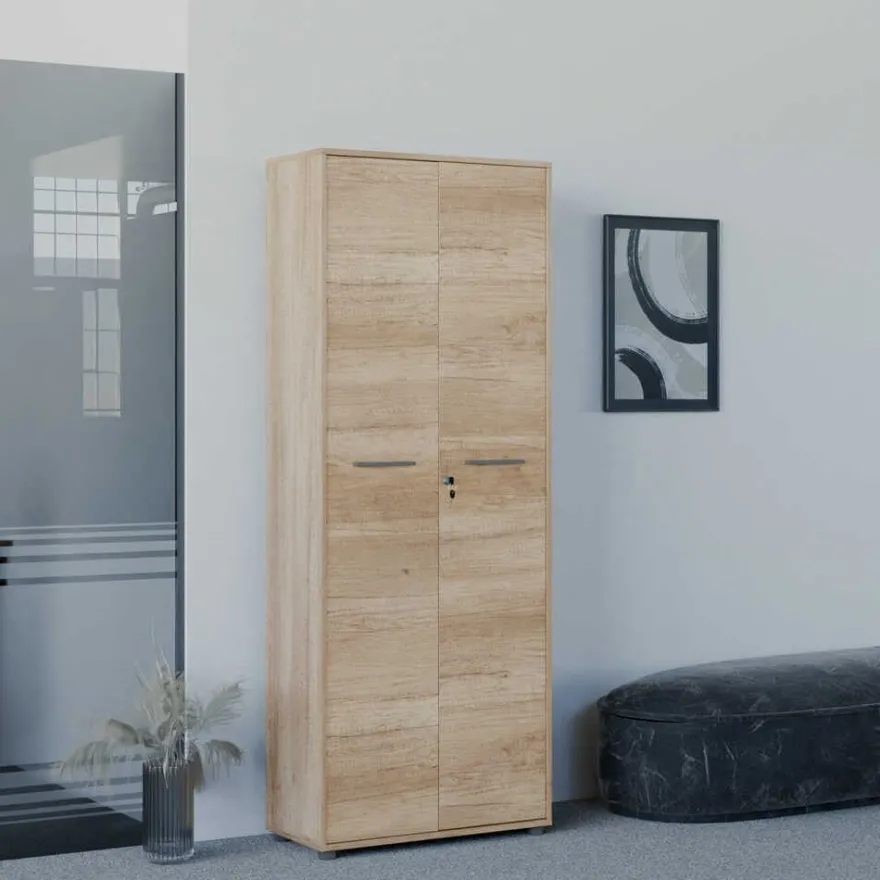 Lukollinen kaappi Linento Furniture NKT-555-TT-1, leveys 72cm, korkeus 187cm, ruskea