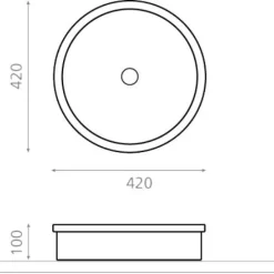 Malja-allas Bathco Belted, Ø420mm, mattavalkoinen