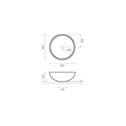 Malja-allas Bathco Lys, Ø400mm, calacatta