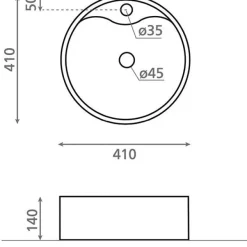 Malja-allas Bathco Nasca Ø410mmvalkoinen
