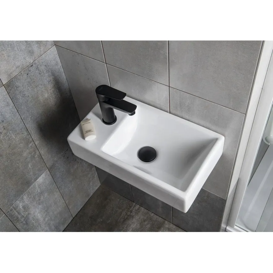 Malja-allas Interia Minos Cloakroom, 450x260mm, vasen, valkoinen