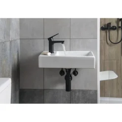 Malja-allas Interia Minos Cloakroom, 450x260mm, vasen, valkoinen