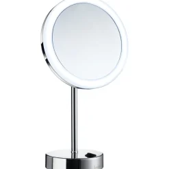 Meikkipeili Smedbo Outline Dual Light FK484EP, Ø200mm, paristokäyttöisellä valolla, kromi