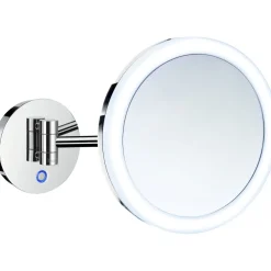 Meikkipeili Smedbo Outline Dual Light FK486H, Ø200mm, valolla, kiinteä asennus, 7-kertainen suurennus, kromi