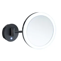 Meikkipeili Smedbo Outline Dual light, Ø200mm, paristokäyttöisellä valolla ja hipaisukytkimellä, 5-kertainen suurennos