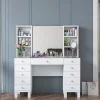 Meikkipöytä Linento Furniture BJ136-3846, leveys 120cm, valkoinen