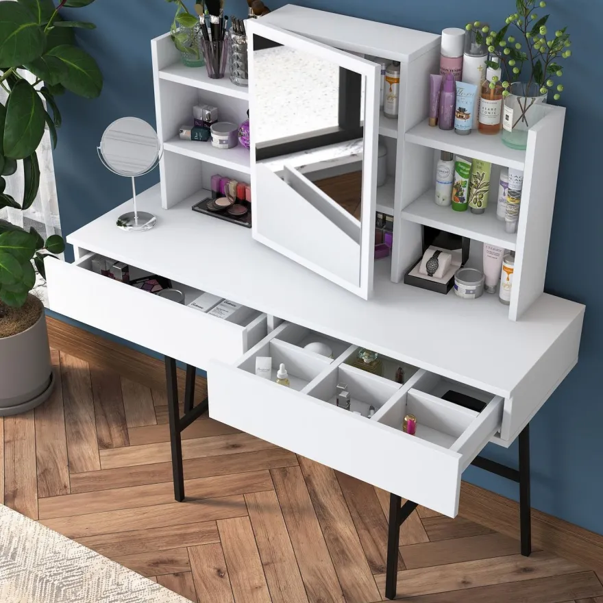 Meikkipöytä Linento Furniture BJ126 - 3248 valkoinen