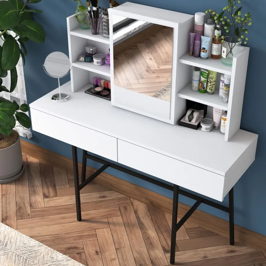 Meikkipöytä Linento Furniture BJ126 - 3248 valkoinen