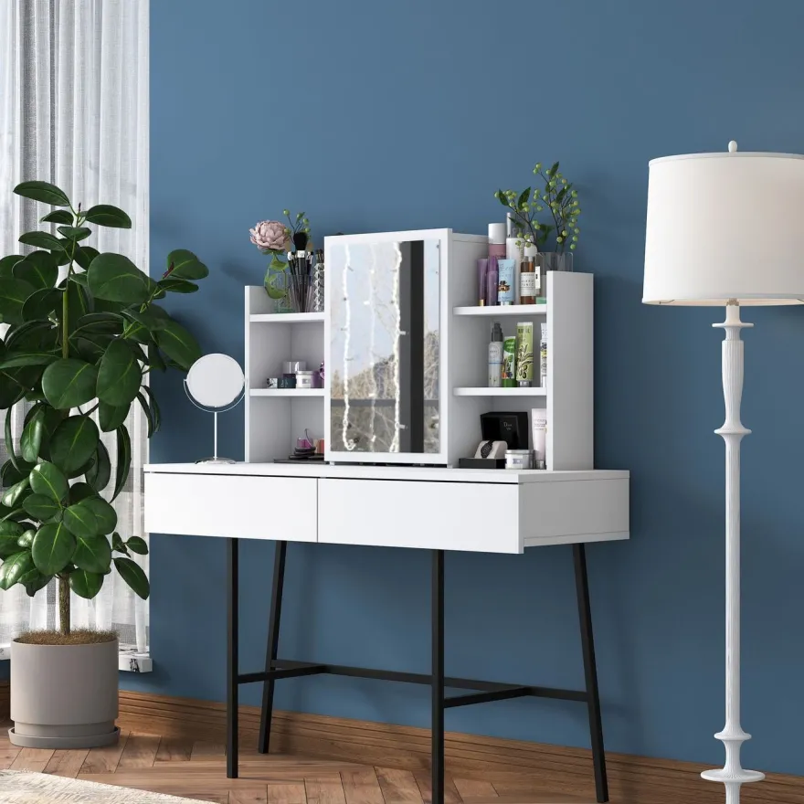 Meikkipöytä Linento Furniture BJ126 - 3248 valkoinen