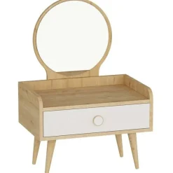 Meikkipöytä Linento Furniture Sina, peilillä, valkoinen