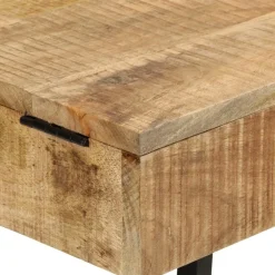 Meikkipöytä 105x35x75 cm täysi karkea mangopuu ja rauta (72738)