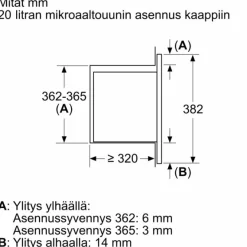 Mikroaaltouuni Siemens iQ300 BF523LMB3, 50cm, musta, integroitava