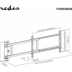 Moottoroitu TV-seinäteline Nedis TVWM5860BK 32-75"
