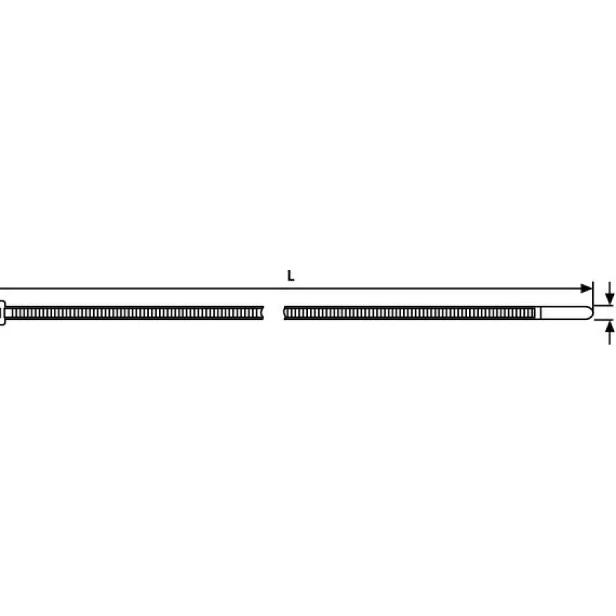 Nippuside luonnonvalkoinen 100 kpl T50L 4,6x390
