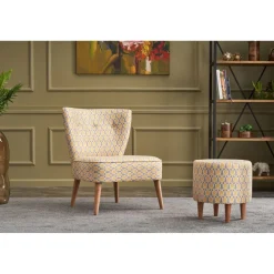 Nojatuoli Linento Furniture Viola Berjer Papatya, monivärinen
