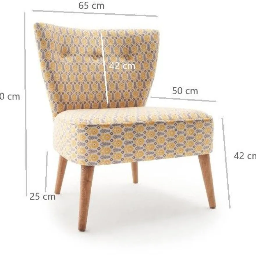 Nojatuoli Linento Furniture Viola Berjer Papatya, monivärinen