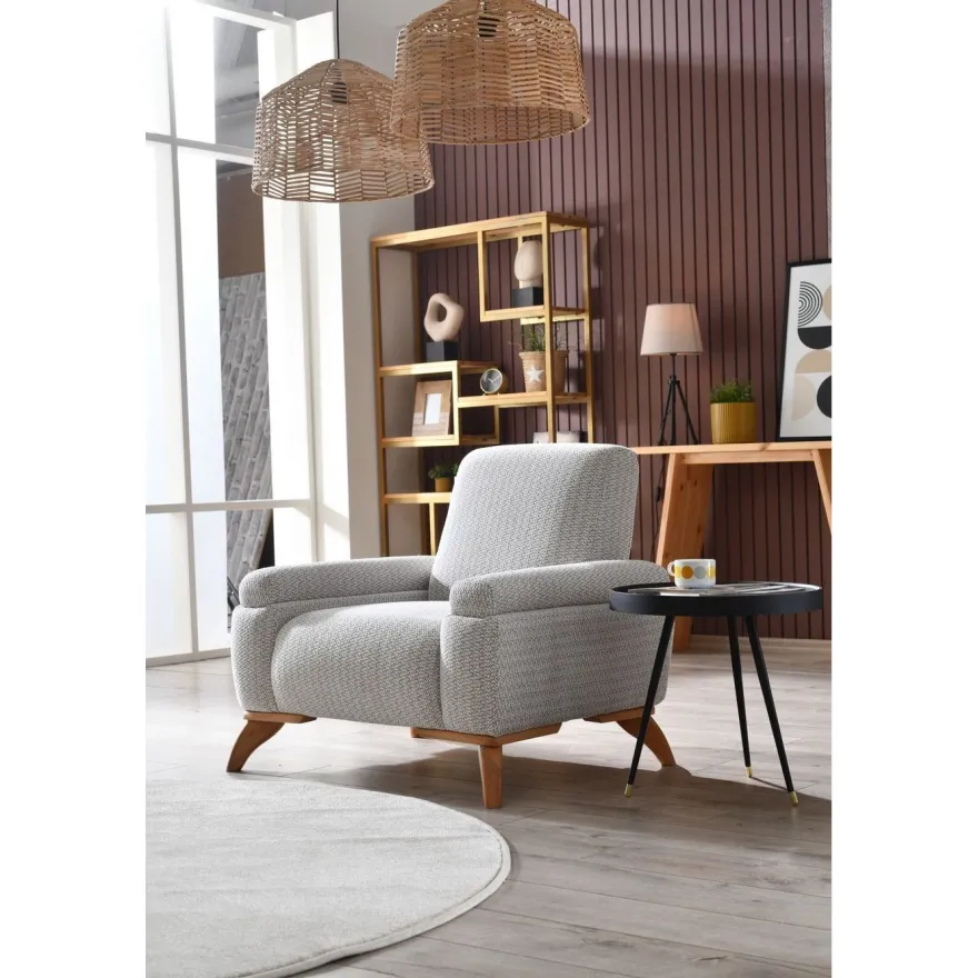 Nojatuoli Linento Furniture Zena, harmaa/kahvi