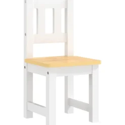 3-osainen lasten pöytä ja tuolisarja säilytyspenkillä, valkoinen ja beige, MDF