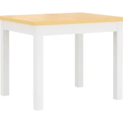 3-osainen lasten pöytä ja tuolisarja säilytyspenkillä, valkoinen ja beige, MDF