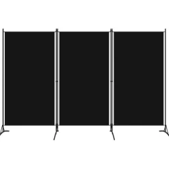3-paneelinen tilanjakaja, musta, 260x180 cm